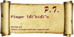 Pleyer Tóbiás névjegykártya